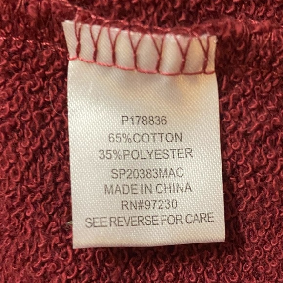 Crave Fame Burgundy Knit Long Sleeve V Neck Cotton Sweater Medium M - Picture 5 of 11